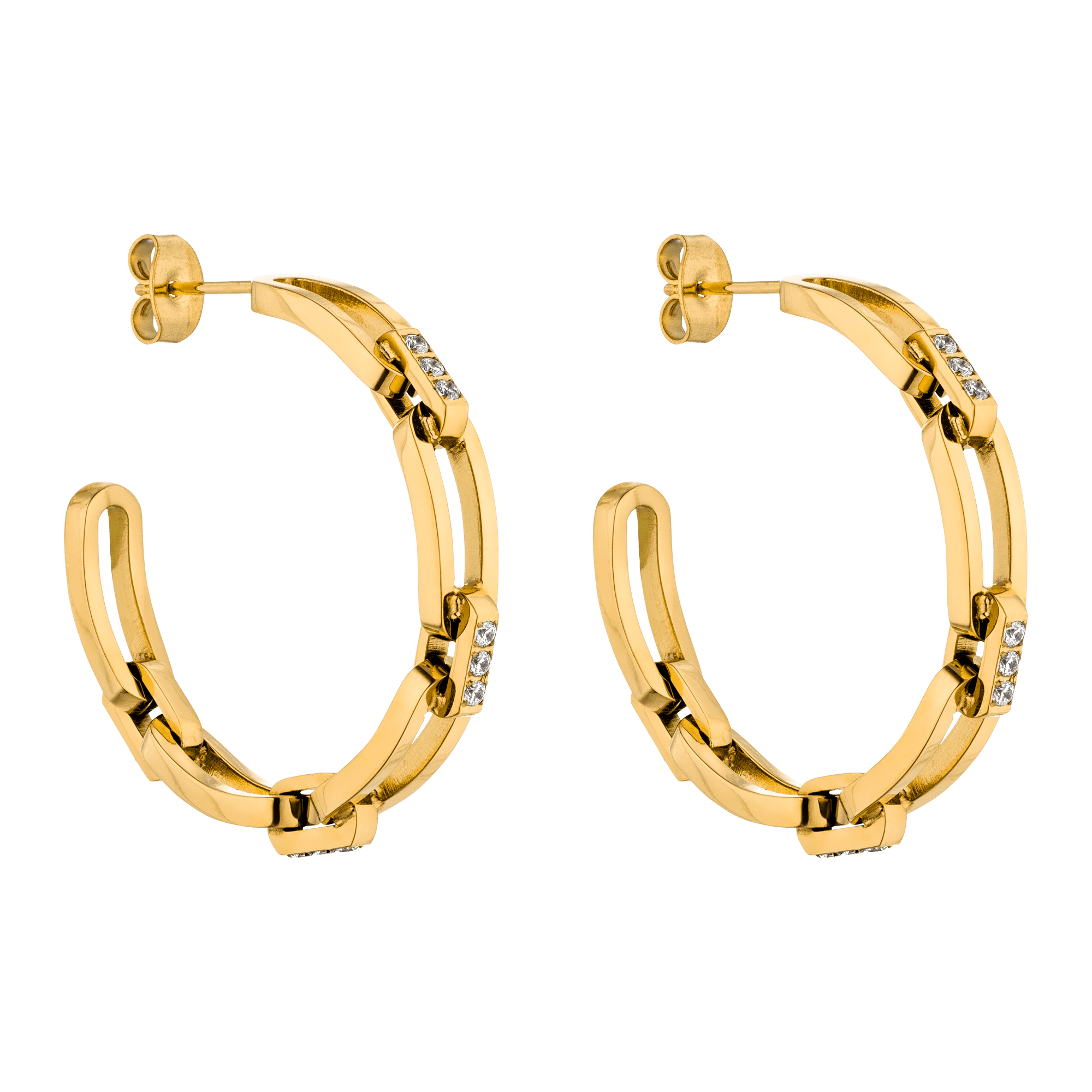 Chain-Link Hoop Earrings